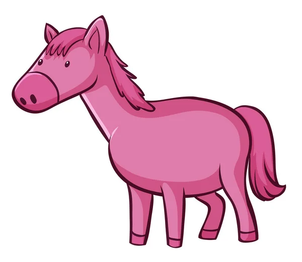 Cavalo rosa no fundo branco — Vetor de Stock
