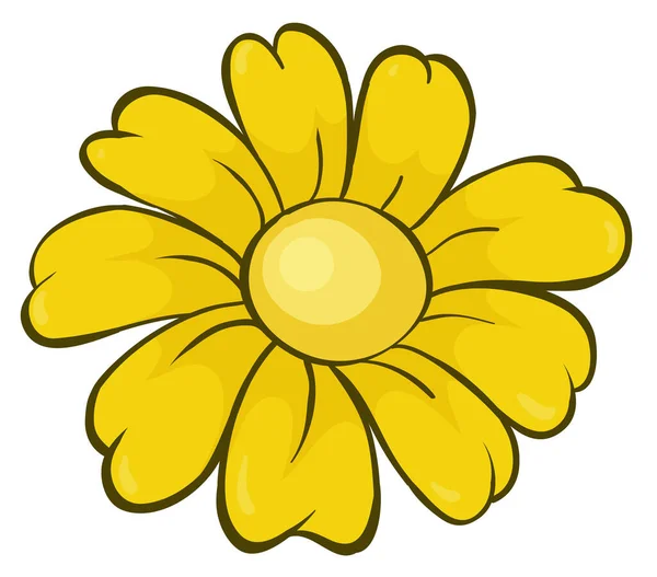 Pojedynczy kwiat w żółtym kolorze Ilustracja Stockowa