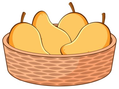 Beyaz arkaplanda bir sepet mango