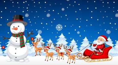 Noel gecesi Kardan Adam ve Noel Baba 'nın sahnesi