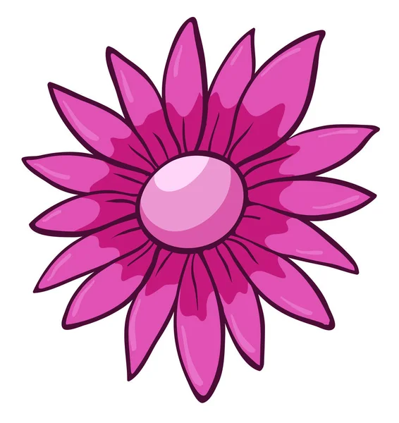 Flor única en rosa — Vector de stock