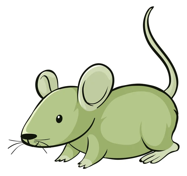 Zelená myš na bílém pozadí — Stockový vektor