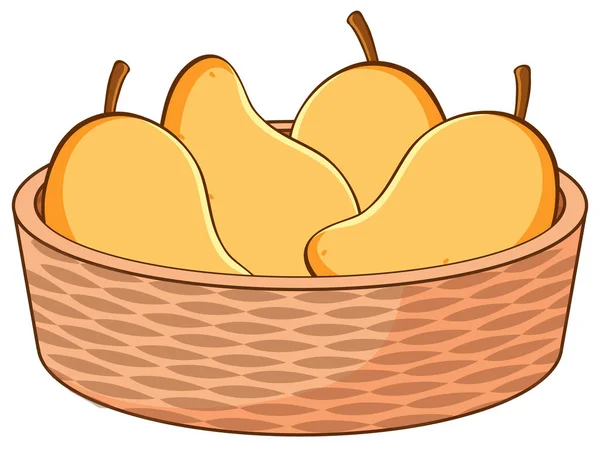 Panier de mangues sur fond blanc — Image vectorielle