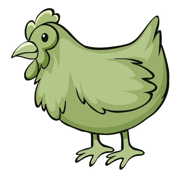 Pollo verde sobre fondo blanco — Vector de stock