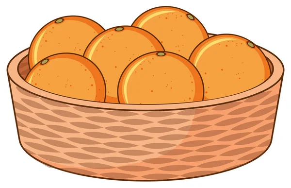 Basket of oranges on white background — Stock Vector