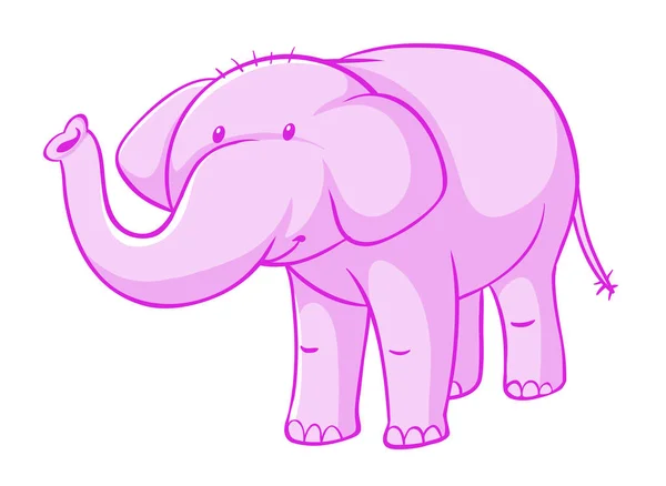 Roze olifant op witte achtergrond — Stockvector