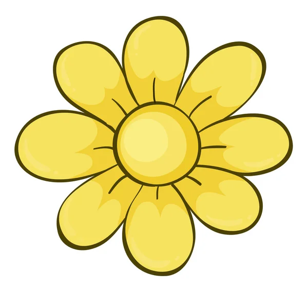 Flor única en color amarillo — Vector de stock