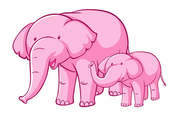 Pink elephant on white background — Stock Vector