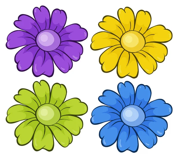 Conjunto aislado de flores — Archivo Imágenes Vectoriales