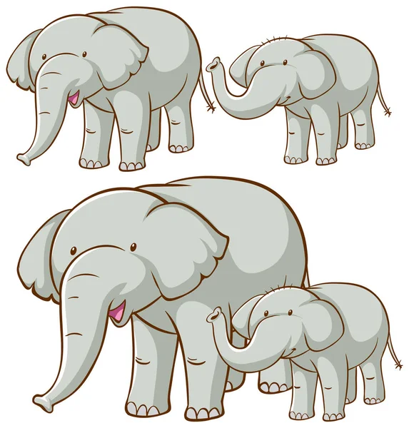 Imagen aislada de elefante gris — Archivo Imágenes Vectoriales