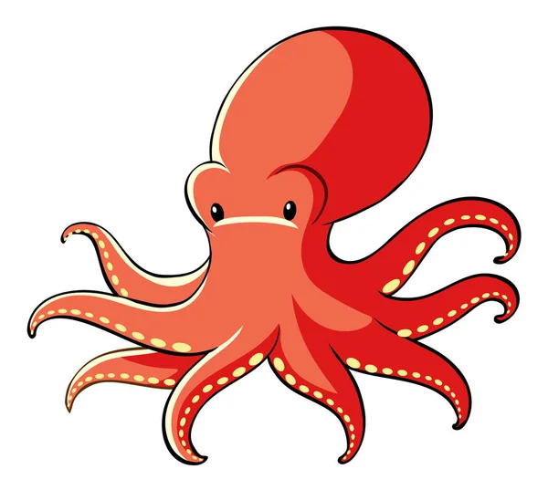 Cute octopus on white background — Stock Vector