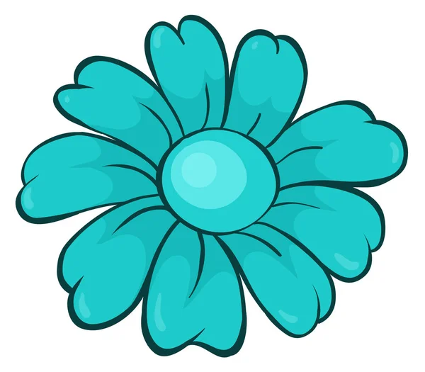 Flor única en color azul — Vector de stock