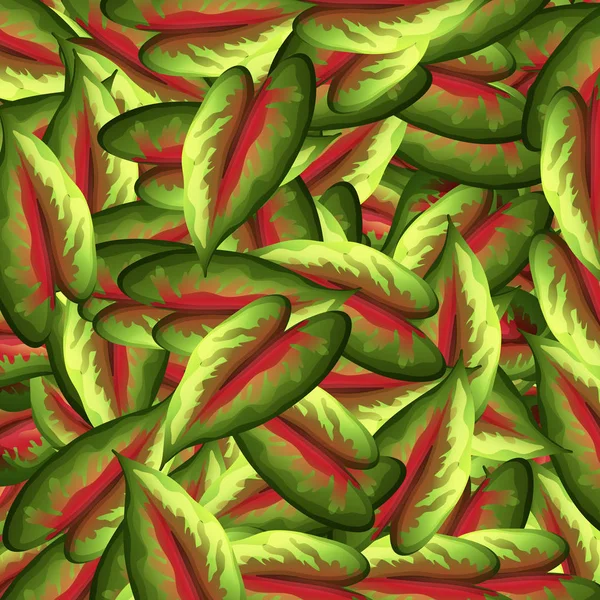 Nahtlose Hintergrundgestaltung mit roten und grünen Blättern — Stockvektor