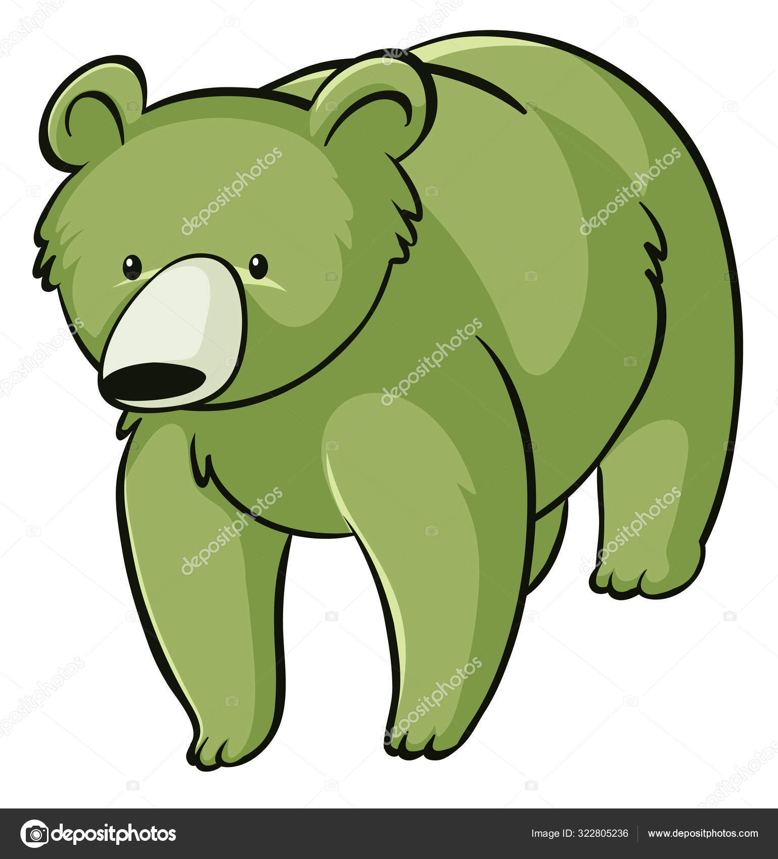 Green bear on white background Stock Vector Image by ©interactimages