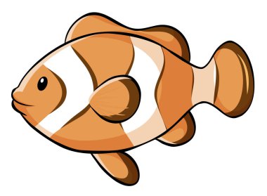 Beyaz arka plan üzerinde palyaço balığı