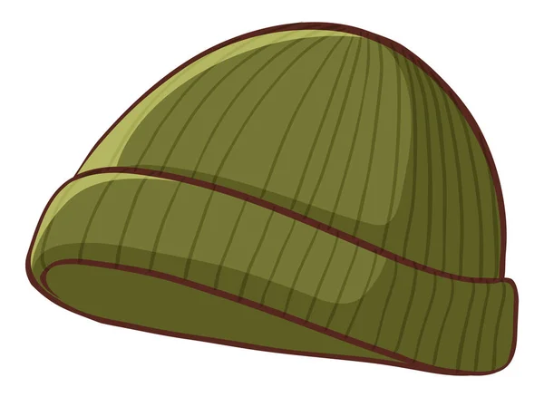 Sombrero de invierno verde sobre fondo blanco — Archivo Imágenes Vectoriales