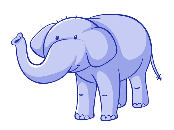 Modrý slon na bílém pozadí — Stockový vektor