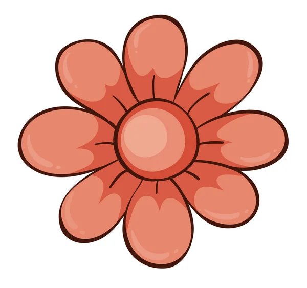 Flor única en color naranja — Vector de stock