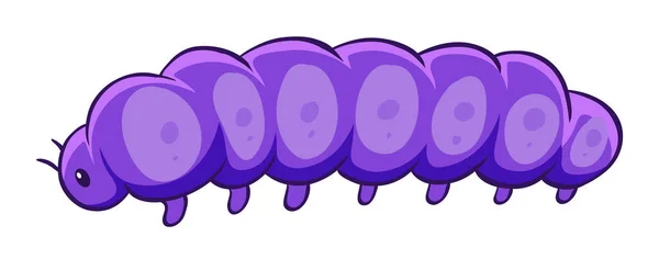 Purple caterpillar on white background — Stock Vector