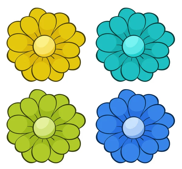 Isolated set of flowers — Stock Vector