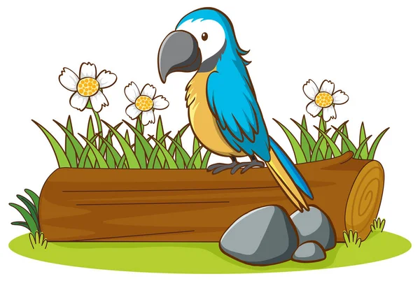 Imagem isolada de papagaio azul — Vetor de Stock