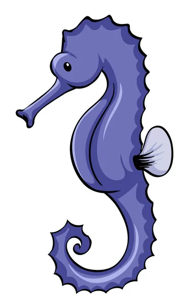Blue seahorse on white background — Stock Vector