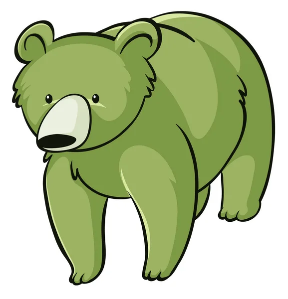 Зеленый медведь на белом фоне — стоковый вектор