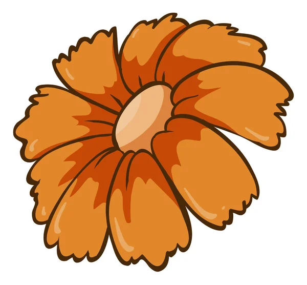 Single flower in orange color — Stock Vector