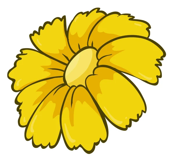 Única flor na cor amarela — Vetor de Stock