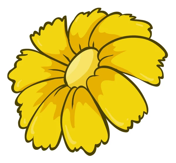 Flor única en color amarillo — Vector de stock