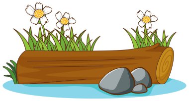 Beyaz arka plan üzerinde ahşap günlüğü