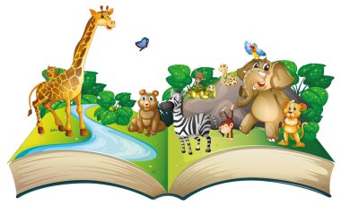 Kitapta birçok hayvan var.