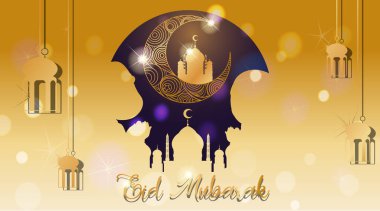 Mübarek Müslüman Festivali için arka plan tasarımı