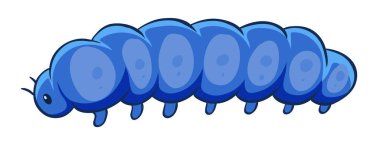 Beyaz arka planda mavi tırtıl