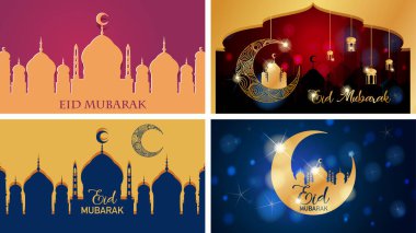 Mübarek Müslüman Festivali için dört arka plan tasarımı