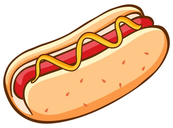 Hotdog no fundo branco — Vetor de Stock