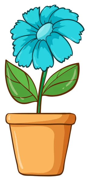 Enkele bloem in klei pot — Stockvector