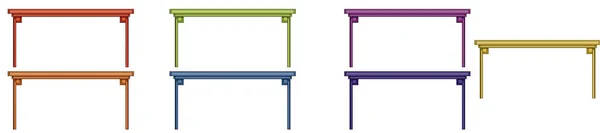 Izolovaná sada tabulky v různých barvách — Stockový vektor