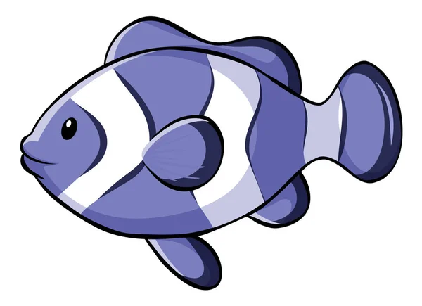 Bllue clownfish on white background — Stock Vector