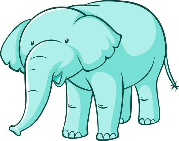 Netter Elefant steht im Wald und lächelt. — Stockvektor