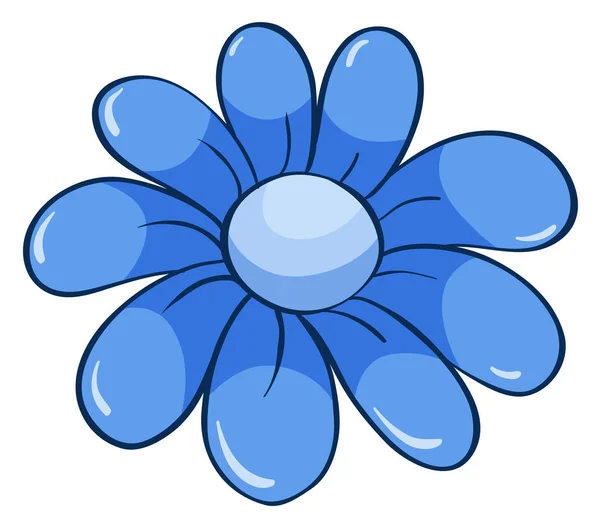 Mavi renkli tek çiçek. — Stok Vektör