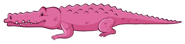 Roze krokodil op witte achtergrond — Stockvector