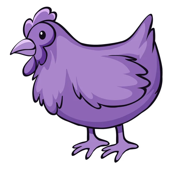 Purple chicken on white background — Stock Vector