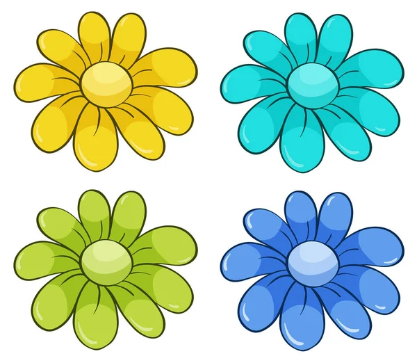 Isolated set of flowers — Stock Vector