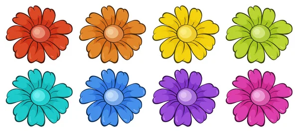 Isolierte Reihe von Blumen — Stockvektor