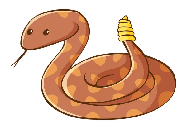 Rattle serpente no fundo branco — Vetor de Stock