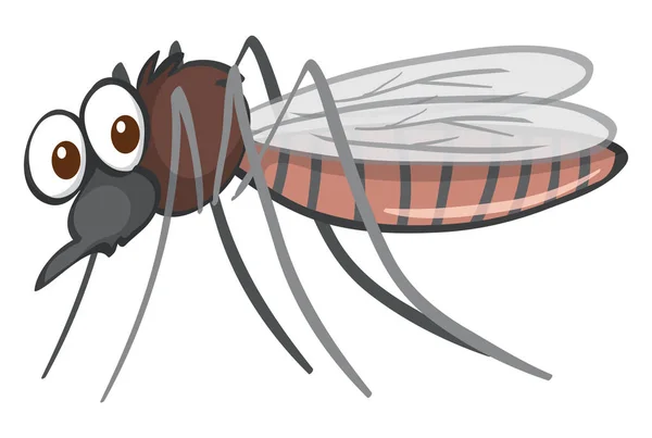 Mosquito on white background — Stock Vector