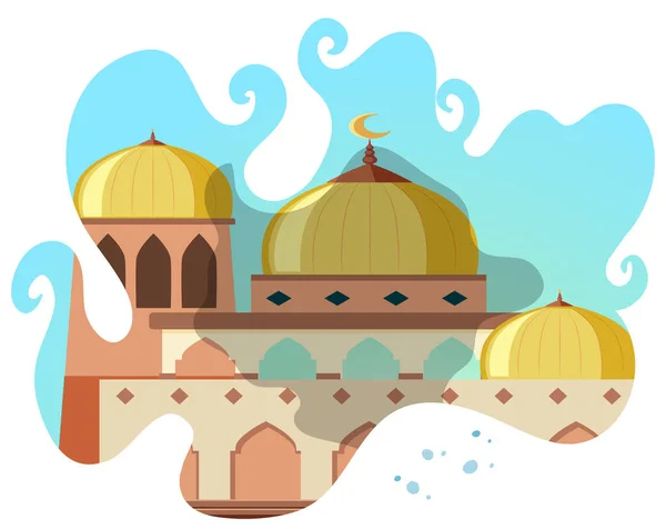 Mosque building on white background — 스톡 벡터
