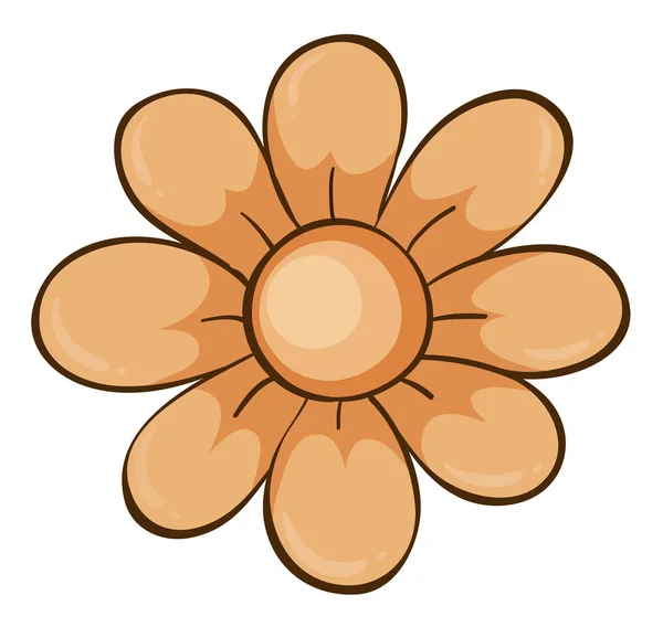 Flor única en color naranja — Vector de stock