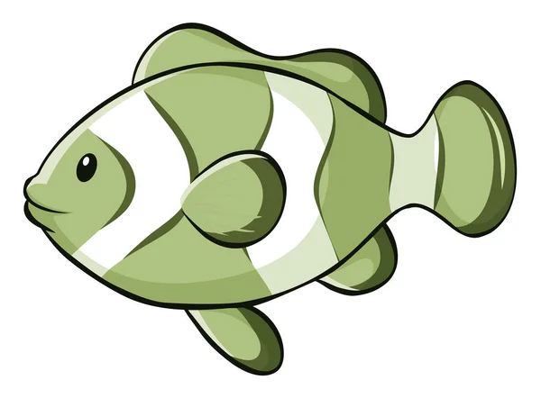 Green fish on white background — Stock Vector